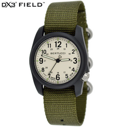 DX3 Field Stone dial / Black case- #123 Defender Olive nylon band