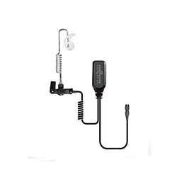 Ear Phone Connection "Easy Connect" Replacement -EC Lapel Microphone PTT Button and Clear Coiled Cable Transducer, Quick Release Replacement, Adapter Not Included (EP1305EC)