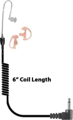 Short Tube Listen Only Earpiece, Black