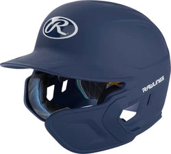 Rawlings Mach 1-Tone Right Batting Helmet W/ Adjustable Face Guard Right Handed Adjustable, JR, Navy