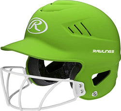 Rawlings Highlighter Series Coolflo Youth Baseball/Softball Batting Helmet with Face Guard, Size  6-1/2-7-1/2