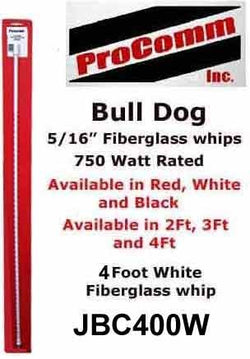 ProComm JBC400B Bull Dog 4 Ft. Fiber Glass Whip CB Antenna