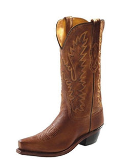Old West Tan Canyon Womens All Leather 12in Snip Toe Cowboy Western Boots
