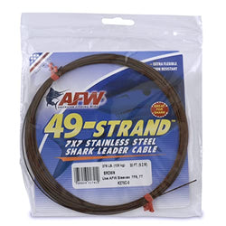 AFW K275C-0 49 Strand 7x7 Stainless Steel Shark Leader Cable 275lb (125
