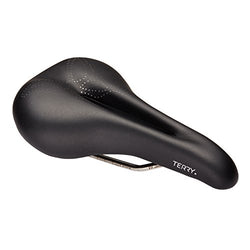 Terry Butterfly Ti Gel Bike Saddle - Bicycle Seat for Women - Flexible & Comfortable - Smooth Black Leather