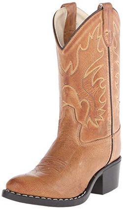 Old West Kids Boots Boy's J Toe Western Boot (Big Kid) Equestrian, Tan Canyon