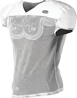 Rawlings Boy's Sporting Goods Boys Youth Premium Pro Cut Practice Football Jersey, White, Large