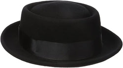 Markham-Porkpie Henschel, Wool Felt, 1 5/8" Brim, Grosgrain Ribbon Band & Bow, Black