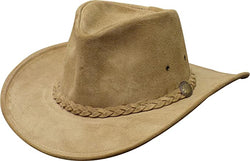 Regina-Walker Henschel, Suede Lthr, 3" Shape Brim, Crushable, Braided Band, Tan