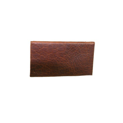 BOSTON LEATHER Bison Leather Checkbook Cover