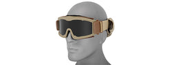 Lancer Tactical CA-223T Vented Safety Airsoft Goggles w/ Interchangeable Multi Lens Kit (Desert Tan), Includes Smoked, Clear, & Yellow Lens