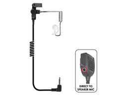 3.5mm connector - Listen only clear acoustic coiled tube with transducer, one medium Fin Ultra Ambi ear tip